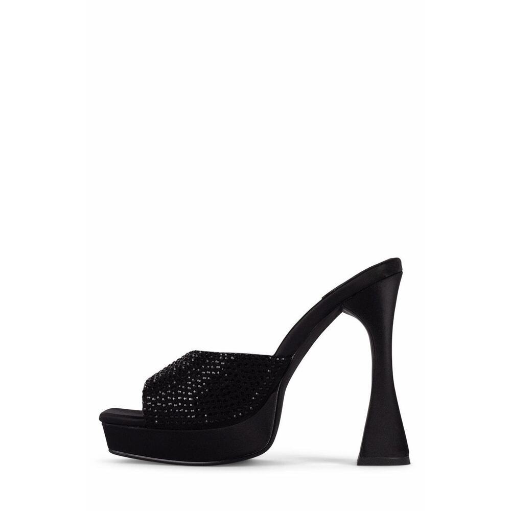 Jeffrey Campbell HollywoodJ Rhinestone Platform Square Toe Mule Black US 8 - Picture 1 of 11